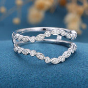 Round & Marquise Shaped Moissanite Unique Wedding Band Mapple Gems